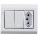 Ver imagem 1 de Caixa de Sobrepor com 2 Interruptores Simples 10 a 250 V e 1 Tomada 2P+T 10 a 250 V Tramontina