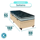 Ver imagem 3 de Cama Box Bau Blindado Solteiro + Colchão D28 Conforto Paropas