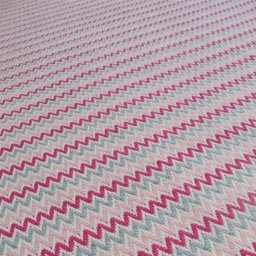Tapete Sala Quarto Infantil 2,00 X 1,40m Rosa Chevron Artesanal Antiderrapante Moderno Rústico - 1