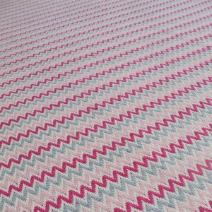 Tapete Sala Quarto Infantil 2,00 X 1,40m Rosa Chevron Artesanal Antiderrapante Moderno Rústico