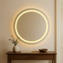 Ver imagem 2 de Espelho Redondo 60x60 cm Jateado LED 3 Cores Touch Moderno
