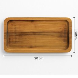 Bandeja de Madeira Teca 20x10cm Tábua Petisqueira 15mm Porção Servir Zanline - 3