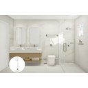 Ver imagem 2 de Papeleira Vertical Piso 1 Rolo Porta Papel Higiênico 50cm Banheiro Aço Inox Polido Linha Larissa Sta