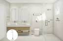 Ver imagem 2 de Papeleira Vertical Piso 1 Rolo Porta Papel Higiênico 50cm Banheiro Aço Inox Polido Linha Larissa Sta