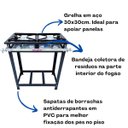 Ver imagem 3 de Fogão Industrial de Piso 2 Bocas Alta Pressão 30x30cm Itafaz
