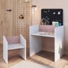 Mesinha Infantil com Lousa e Cadeira Lpt001 Linha Le Petit Completa Móveis - Branco/rosa - 1