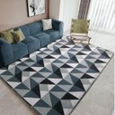 Ver imagem 2 de Tapete Flannel Sala Quarto Luxo Macio 2,00x1,40 chevron chumbo preto branco