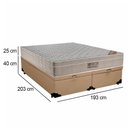 Ver imagem 3 de Cama Box Baú King Sintético Bipartido + Colchão Ortobom Airtech Molas Ensacadas 65x193x203 Bege