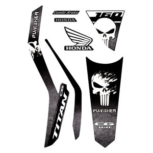 Kit Adesivo Faixa Protetor Cg Titan 160 Justiceiro Ano 2018 a 2021 Cobra Motoparts