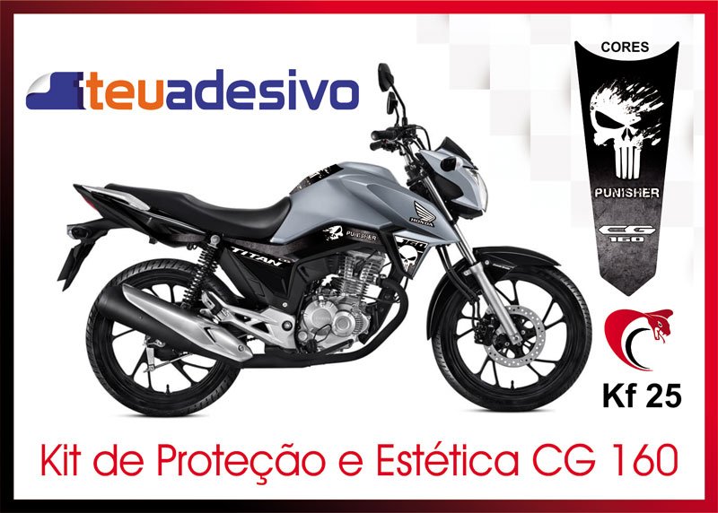 Kit Adesivo Faixa Protetor Cg Titan 160 Justiceiro Ano 2018 a 2021 Cobra Motoparts - 3