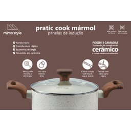 Jogo de Panela Ceramica Antiaderente Indução Mimo Style Pratic Cook Mármol 10 Peças Panelas e Utensí - 9