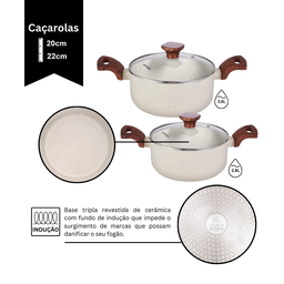 Jogo de Panela Ceramica Antiaderente Indução Mimo Style Pratic Cook Mármol 10 Peças Panelas e Utensí - 4