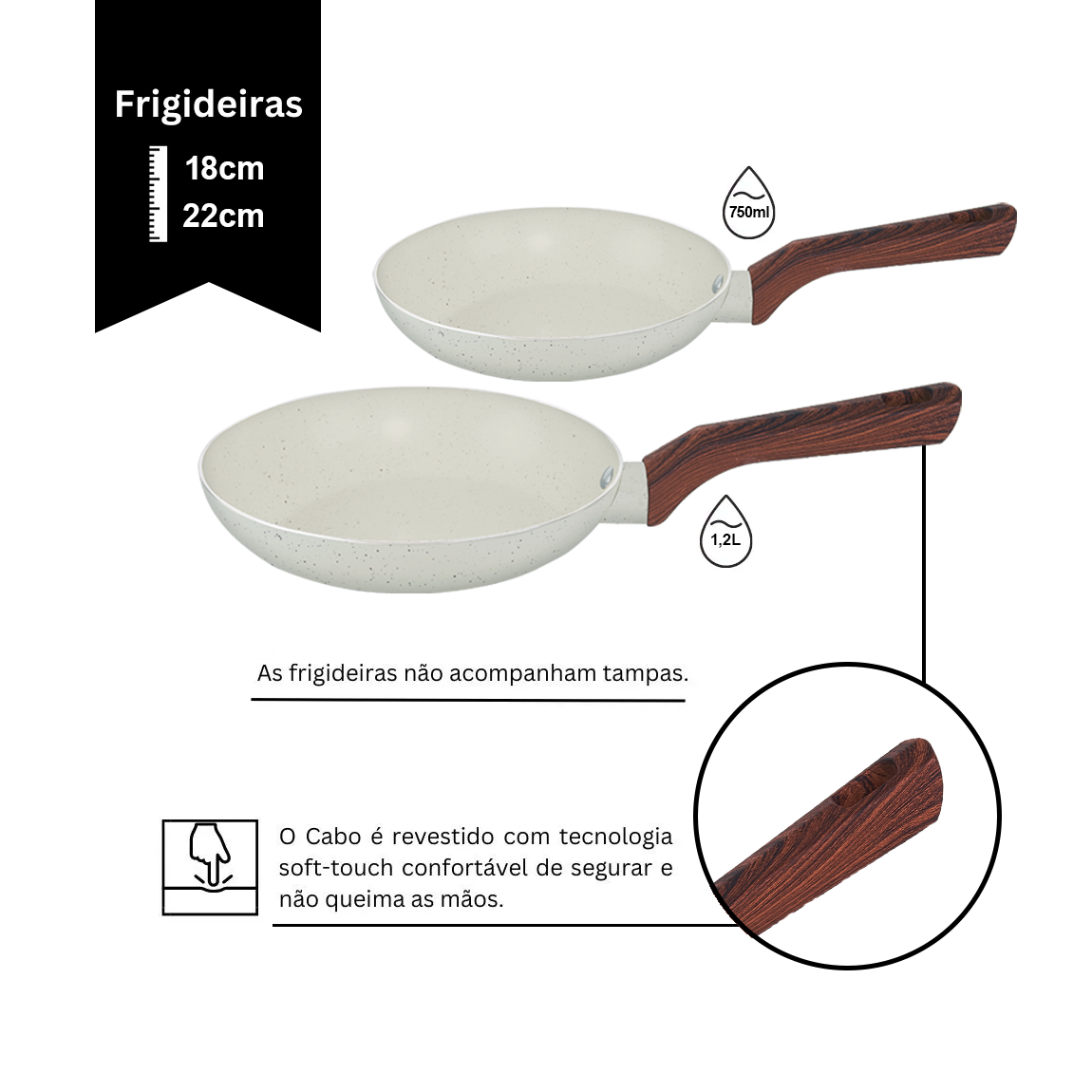 Jogo de Panela Ceramica Antiaderente Indução Mimo Style Pratic Cook Mármol 10 Peças Panelas e Utensí - 5