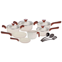 Ver imagem 1 de Jogo de Panela Ceramica Antiaderente Indução Mimo Style Pratic Cook Mármol 10 Peças Panelas e Utensí