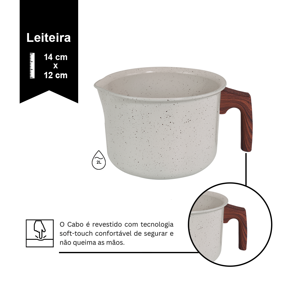 Jogo de Panela Ceramica Antiaderente Indução Mimo Style Pratic Cook Mármol 10 Peças Panelas e Utensí - 6