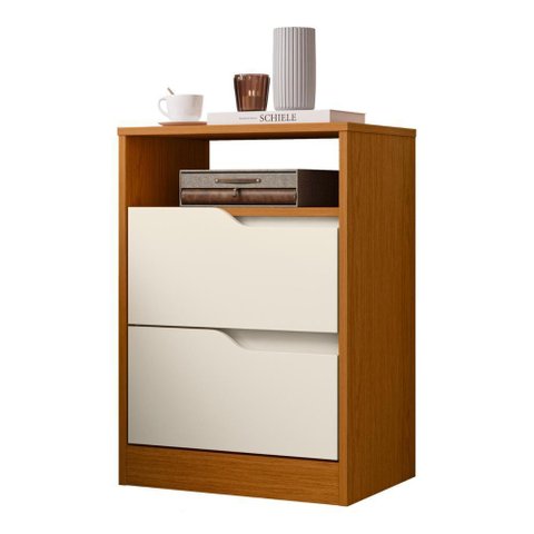 Mesa de Cabeceira Flex Pinhão Cinamomo Off White