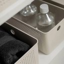 Ver imagem 2 de Kit 2 Cestos Organizadores 34x15x9cm Flow Bege Caixa 4,5l Lavanderia Banheiro