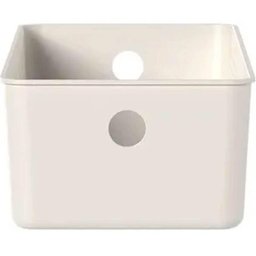 Kit 2 Cestos Organizadores 34x15x9cm Flow Bege Caixa 4,5l Lavanderia Banheiro - 5