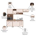 Ver imagem 5 de Cozinha Compacta Barcelona 11 Portas e Balcão de pia em MDP Poliman Móveis