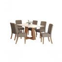 Ver imagem 1 de Mesa Jantar Lins 160 6 Cadeiras Malu Amendoa - Henn