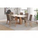 Ver imagem 4 de Mesa Jantar Lins 160 6 Cadeiras Malu Amendoa - Henn
