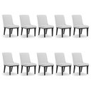Ver imagem 1 de Cadeira Sala de Jantar Base Madeira Preto Kit 10 Sofia Linho Cinza A05 D03 - D'Rossi