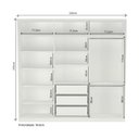 Ver imagem 3 de Guarda-Roupa 3 Portas de Correr 3 com Espelho 3 Gavetas Lumina Branco