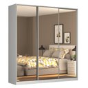 Ver imagem 2 de Guarda-Roupa 3 Portas de Correr 3 com Espelho 3 Gavetas Lumina Branco
