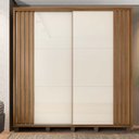 Ver imagem 3 de Guarda Roupa Casal 228cm Portas de Correr Monte Carlo RV Móveis Cinamomo Riapado/Off White