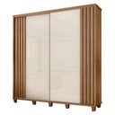 Ver imagem 1 de Guarda Roupa Casal 228cm Portas de Correr Monte Carlo RV Móveis Cinamomo Riapado/Off White