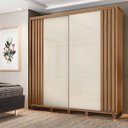 Ver imagem 2 de Guarda Roupa Casal 228cm Portas de Correr Monte Carlo RV Móveis Cinamomo Riapado/Off White