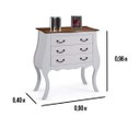Ver imagem 3 de Cômoda Bombê Linz 3 Gavetas 96 X 90 X 40 Cm (a X L X P) - Cor Branco - Imbuia Glazer