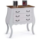 Ver imagem 1 de Cômoda Bombê Linz 3 Gavetas 96 X 90 X 40 Cm (a X L X P) - Cor Branco - Imbuia Glazer