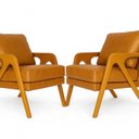 Ver imagem 2 de Kit 2 Poltronas Decorativas Corino Marrom Mona 65cm