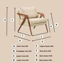 Ver imagem 3 de Kit 2 Poltronas Decorativas Corino Marrom Mona 65cm