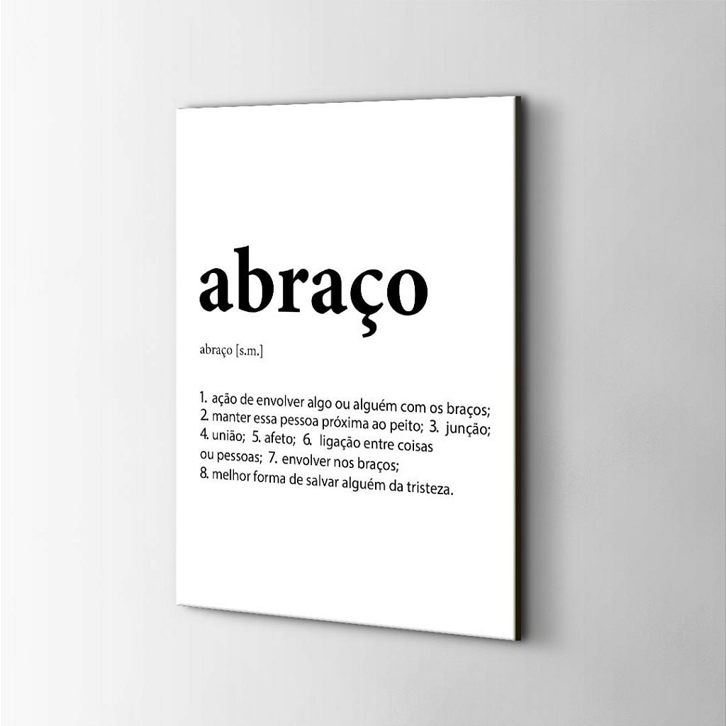 Placa Decorativa Dicionário Abraço 30x40 cm | MadeiraMadeira