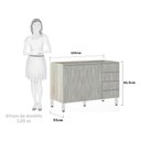 Ver imagem 3 de Balcão de Pia sem Tampo para Cozinha 120cm 2 Portas e 4 Gavetas Lis Luciane Móveis