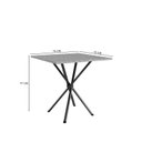 Ver imagem 3 de Conjunto Sala de Jantar Mesa Quadrada 70cm Tampo Granito com 4 Cadeiras Milla Preto/Platina/Ocre