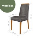 Ver imagem 2 de Kit 6 Cadeiras de Jantar Estofadas Madeira Maciça Multimóveis Cr15022 Madeirado/cinza