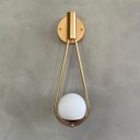 Ver imagem 4 de Kit 2 Luminaria Arandela de Parede P/ Quarto, Sala, Ambiente Gota + Globo Bivolt - Dourado - 110v/22