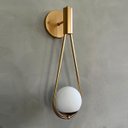Ver imagem 5 de Kit 2 Luminaria Arandela de Parede P/ Quarto, Sala, Ambiente Gota + Globo Bivolt - Dourado - 110v/22