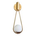Ver imagem 6 de Kit 2 Luminaria Arandela de Parede P/ Quarto, Sala, Ambiente Gota + Globo Bivolt - Dourado - 110v/22