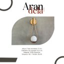 Ver imagem 3 de Kit 2 Luminaria Arandela de Parede P/ Quarto, Sala, Ambiente Gota + Globo Bivolt - Dourado - 110v/22