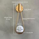 Ver imagem 2 de Kit 2 Luminaria Arandela de Parede P/ Quarto, Sala, Ambiente Gota + Globo Bivolt - Dourado - 110v/22