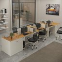 Ver imagem 1 de Estação de Trabalho 6 Lugares Noruega Office 6 Mesas 4 Armários 4 Aparadores -via Nossa -off White