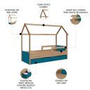 Ver imagem 5 de Cama Infantil Casinha com 2 Gavetas Infix C06 Aveiro/azul - Mpozenato