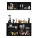 Ver imagem 4 de Kit Armário de Cozinha e Aparador 4 Portas Multimóveis Mp2162 Preto