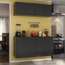 Ver imagem 1 de Kit Armário de Cozinha e Aparador 4 Portas Multimóveis Mp2162 Preto