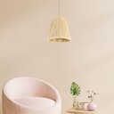 Ver imagem 2 de Luminária Pendente Modelo Athenas Corda Sisal Natural Palha:branco