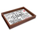 Ver imagem 1 de Bandeja Decorativa com Fundo Decor o Segredo É Ter Fé Tacolado Madeira 20 X 30cm